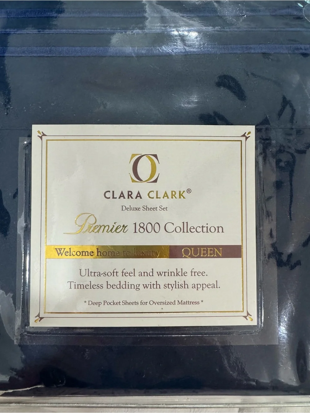 Clara Clark Navy Premier 1800 Collection Queen Sheet Set